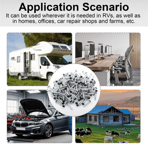 Application scenarios for 150 Pack 8 X 1 Inch Phillips Pan Head Screws Black Heavy Duty Fasteners For RV Camper Trailer Motorhome.
