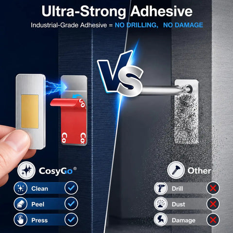 4 Pack Magnetic Cabinet Door Catches comparing strong adhesive vs drill and dust, ideal for secure home and office use