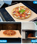 Pizza Stone With Grill Rack For Ninja Woodfire Outdoor Smoker XL OG800 OG900 Series Rectangle Pizza Baking Stone Set in use