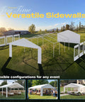 Heavy Duty 20x20 Outdoor Party Tent Gazebo White Event Shelter Wedding Canopy With Removable Sidewalls And Windows