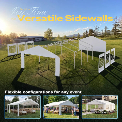 Heavy Duty 20x20 Outdoor Party Tent Gazebo White Event Shelter Wedding Canopy With Removable Sidewalls And Windows