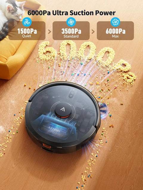 All In One Robot Vacuum And Mop With 6000Pa Beast Mode Suction Self Emptying Dock Laser Navigation And Smart Mapping 150 Minute Q10 Pro clean