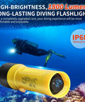 Underwater Dive Light 1800 Lumens Beast Brightness Waterproof IP68 To 100m Rechargeable 5500K White Beam diver scene