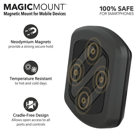 Rock Solid Magnetic Car Phone Holder With Kickass Magnet For Iphone And Android Universal 360 Rotate Air Vent Cell Phone Mount features neodymium magnets for secure hold.