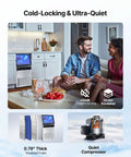 Party Ready Ice Maker For Home Bar Or Restaurant, Up To 130 Lbs Per Day With 33 Lbs Storage, stainless steel, in a modern kitchen scene