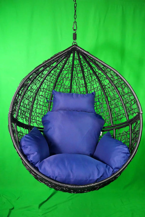 Egg Chair Cushion Set For Hanging Basket Chair With Ultra Soft Headrest Pillow And Nonslip Armrest Cushions, Wicker Rattan Outdoor Patio