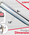 16 Inch Roller and Bracket Set for Conveyor and DIY Projects 1.5 Inch Diameter Galvanized Steel Industrial Roller