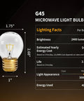 40 Watt Oven Light Bulb 4 Pack High Temp Appliance Bulbs With G45 E26 E27 Socket Brass Lead For Maytag GE Kenmore Whirlpool Ovens Stoves Range Hoods Microwaves And Refrigerators including brightness, energy cost, and life meter