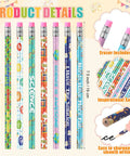 48 Pack Science Pencils Bulk With Erasers And Motivational Sayings For Lab Week Parties And Classroom Rewards, 8 designs shown