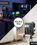 Set Of 2 Desk Clamps For Pegboard Mounting Metal Brackets in gaming and home office setup on desktop with organized gear