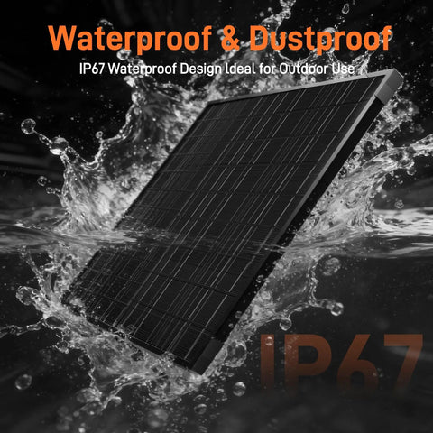 12V Solar Panel Kit For Electric Fence With Smart MPPT Controller 20W Waterproof Trickle Charger in water splash