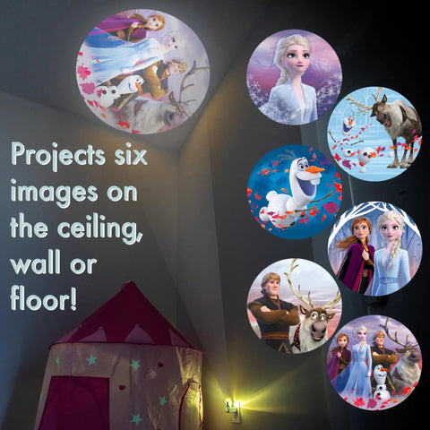 Disney Frozen 2 LED Projector Night Light With Plug In Dusk To Dawn Sensor Six Scene Images Of Elsa Anna And Olaf