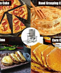 Heavy Duty Electric Pizza Dough Press Machine Stainless Steel Roll Out Tool For Homemade Pastries Squeeze Lever Design and Smooth Power Action