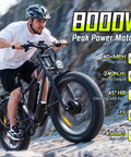 Hella Powerful 8000W Dual Motor Electric Bike For Adults slays trails with strong torque and climbs steep hills.