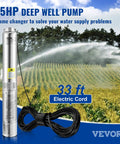 Deep Well Submersible Pump 0.5HP 230V 28GPM 167 Ft Head With 33 Ft Cord 4 Inch Stainless Steel Water Pump in field