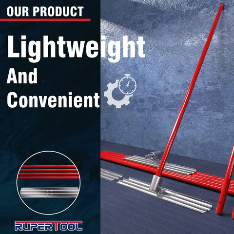 Aluminum Magnesium Alloy Concrete Float Workhorse With Round End And Adjustable Bracket shown with red extendable handle on display