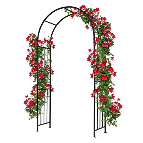 Heavy Duty 86 Inch Steel Garden Arch Pergola Arbor With Ground Stakes For Climbing Plants Ideal For Weddings Parties And Backyard Decor