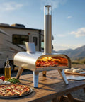 12-Inch Multi-Fuel Outdoor Pizza Oven for Backyard Cooking, Pellet Wood Gas Electric Ready, Reaches 1110F, pizza baking