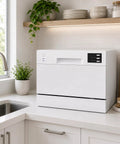 Top Notch Compact Countertop Dishwasher Fits Right Into Any Kitchen scrubbing dishes clean hassle free in a modern kitchen.