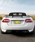 Rear view of car with Clear License Plate Frame Covers 2 Pack Flat Tag Protector With Black Aluminum Holder For Front And Rear Road Legal Unbreakable Acrylic Shield Anti Yellowing Shield Screws And Caps Included