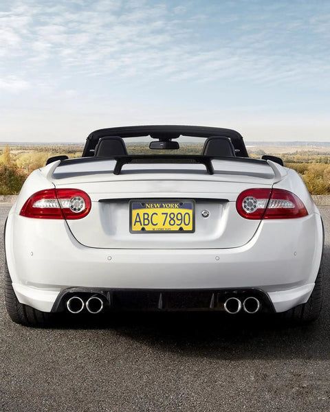 Rear view of car with Clear License Plate Frame Covers 2 Pack Flat Tag Protector With Black Aluminum Holder For Front And Rear Road Legal Unbreakable Acrylic Shield Anti Yellowing Shield Screws And Caps Included
