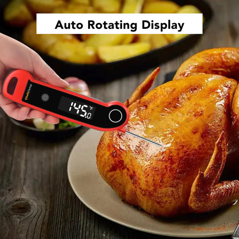 Digital Instant Read Meat Thermometer For Grilling And Cooking, NSF Certified Waterproof IP67 in roast chicken