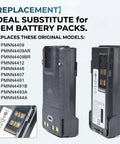 Built Tough 2X18650 Battery Case Compatible With Motorola Two Way Radios Xpr7350 Xpr7550, replacement for OEM battery packs.