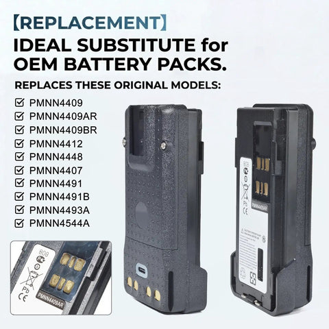 Built Tough 2X18650 Battery Case Compatible With Motorola Two Way Radios Xpr7350 Xpr7550, replacement for OEM battery packs.