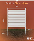 Diagram showing dimensions of Two Panel Waverly White Vinyl Privacy Screen Set Easy Install 44 Inch High By 36 Inch Wide Outdoor.