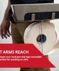 Hands Free Drywall Mud Pan Holder And Tape Spool On Belt For Easy Taping Belt Clip Secures A 12 Inch Pan Keeps Compound Handy