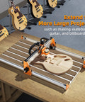 Masuter Pro Y Axis Extension Kit with Upgraded T Slot Hybrid Spoilboard for CNC Router shown with guitar body project