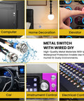 2 Pack Chassis Switch With Metal Button 12mm Boot Reset And 16mm Host Switch Cable 60cm Extension For ATX Power On Off in various applications.