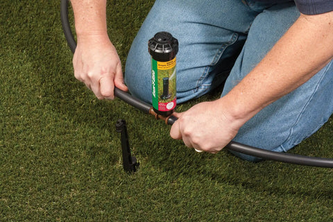 Installing DIY Self Install In Ground Automatic Sprinkler System Kit For Medium Lawn No Sweat Auto Watering From Outdoor Faucet