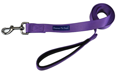 Heavy Duty 6ft Nylon Dog Leash With Padded Comfort Handle And Stainless Steel Fastener Half Inch Wide Purple Leash Built To Last Tough Rugged Weather Resistant Training Lead For Walking And Control