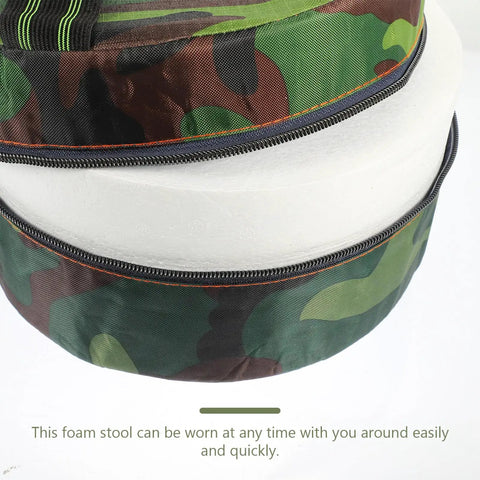 Wearable Garden Stool With Soft Foam Cushion, Ultra Lightweight Outdoor Work Seat with camouflage design, side view