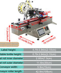 Heavy Duty Round Bottle Labeling Machine Horizontal Desktop Conveyor System High Speed Output Plug And Play Action No Sweat Setup Real Deal Production Powerhouse 110V dimensions and features layout.