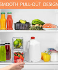 Clear Acrylic Stackable Storage Drawers Two Pack For Fridge Freezer Pantry And Bathroom See Through Plastic Organizer Bins