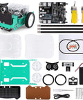 Owl Smart Robot Car Kit For Kids With Nano V4 Controller Arduino Compatible Kid Friendly Hands On Build Code And Bring It To Life With Block Coding Motors Sensors Lights And Sound Ideal For Homeschooling Coding Clubs And Weekend Projects parts with owl chassis, motors, and controller