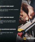 Close-up of Roam Ready Guided Field Sharpener With Diamond Guides and Adjustable Wrench for versatile blade care.