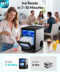 Quick Freeze Countertop Nugget Ice Maker Delivers 44 Pounds Of Soft Sonic Pellet Ice Daily With No Hassle Auto Wash And Smooth Chilling Performance For Everyday Households And Office Crews. User fills glass with fresh ice.
