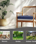 2 Pack Outdoor Patio Chair Cushions 20x20x4 Navy Waterproof With Non Skid Ties High Density Foam Cushion And Cover Included