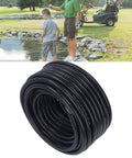 Big Time 100FT 3/8 Inch Air Hose Plus Pond Tubing Kit For Pond Pump And Aerator System Built With Hella Strong PVC Giving Serious Durability And Leak Proof Performance You Really Gonna Dig This Heavy Duty Gear For Any Water Feature At Home. black PVC pond aerator hose coil for pond pump use