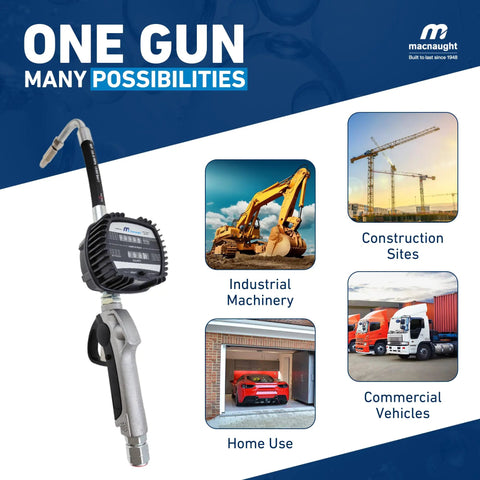 Pneumatic Oil Gun With Control Valve Half Inch Npt Inlet Mechanical Meter Registers In Quarts And Gallons for various uses