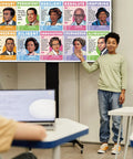 Boy presenting Ten Piece Set Of Famous Black Mathematicians Posters For Classroom Ready 11 By 14 Inch Inspirational Quotes And Math Wall Art for learning