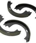 Bosch BS752 parking brake shoe set; three curved shoes for Ford and Lincoln vehicles