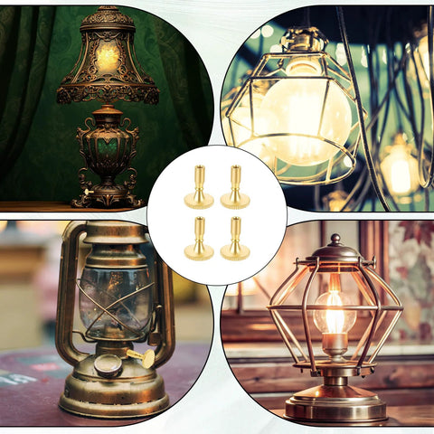 4-piece brass metal lamp switch knob set for standard light sockets