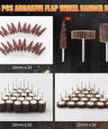 60 Piece Flap Wheel Sander Set for Dremel Rotary Tools, 80 Grit Aluminum Oxide Wheels With 1/8 Inch Shank