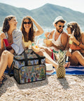 Insulated Picnic Backpack Tote Bag 30L Large Capacity Go To Cooler for Beach Camping and BBQ with Christmas themed design by the sea