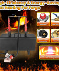 Beefy Portable Propane Gas Forge With Double Burner 2600F Forging Furnace showing controls and connectors
