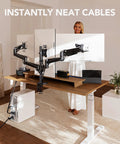 Triple Monitor Desk Mount Stand For 17 To 32 Inch Screens with Adjustable Swivel, Tilt, Rotation, Installed on Desk